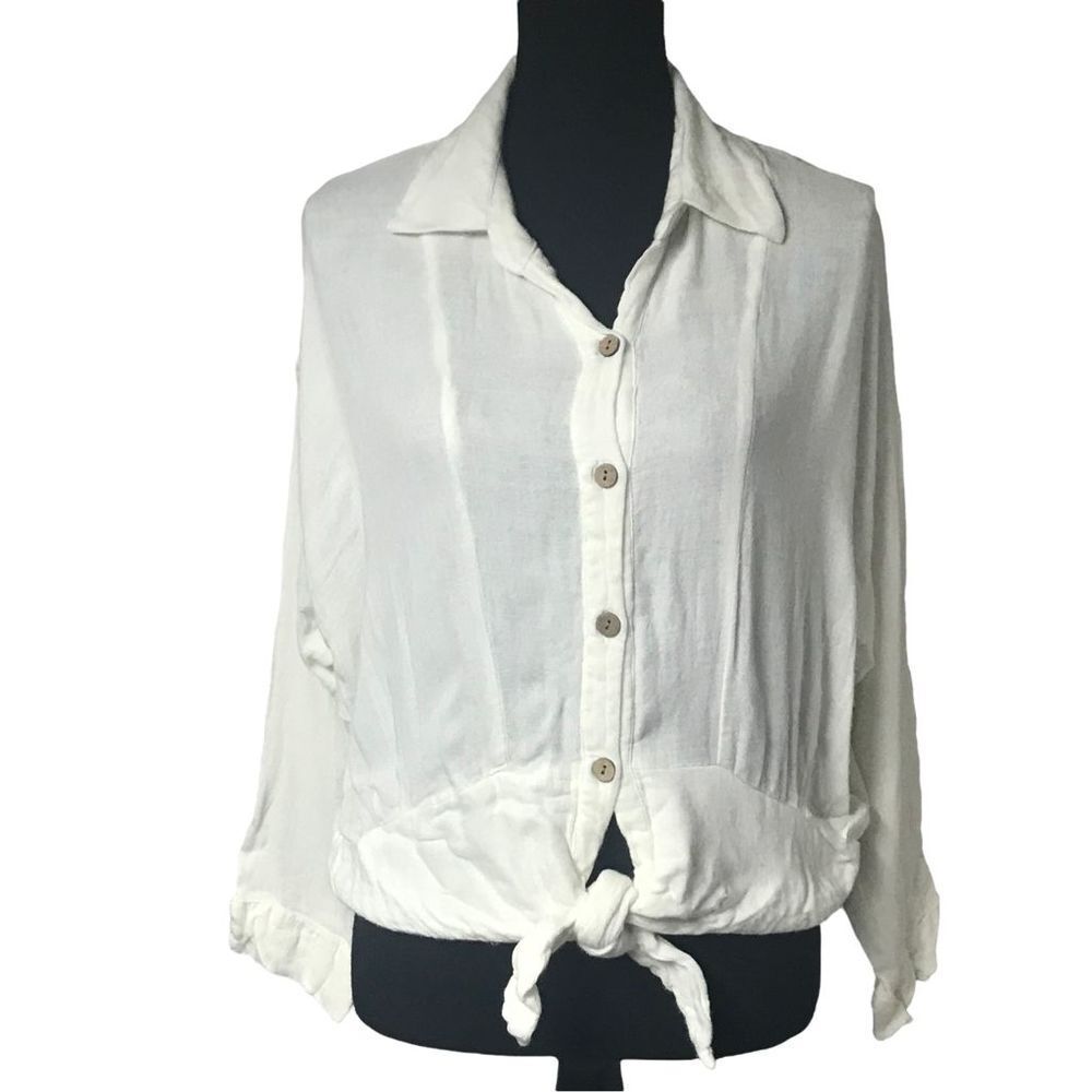 Vintage Havana Sparkle Stripes Tie Front Crop Top N0302 - Picture 3 of 12